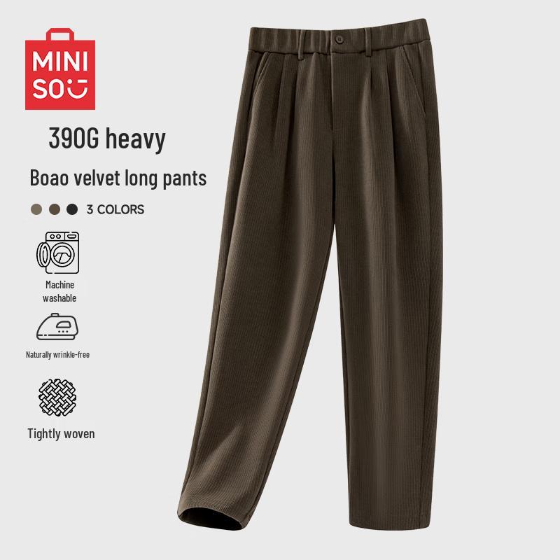 

MINISO Men s Straight-Leg Knit Casual Pants L