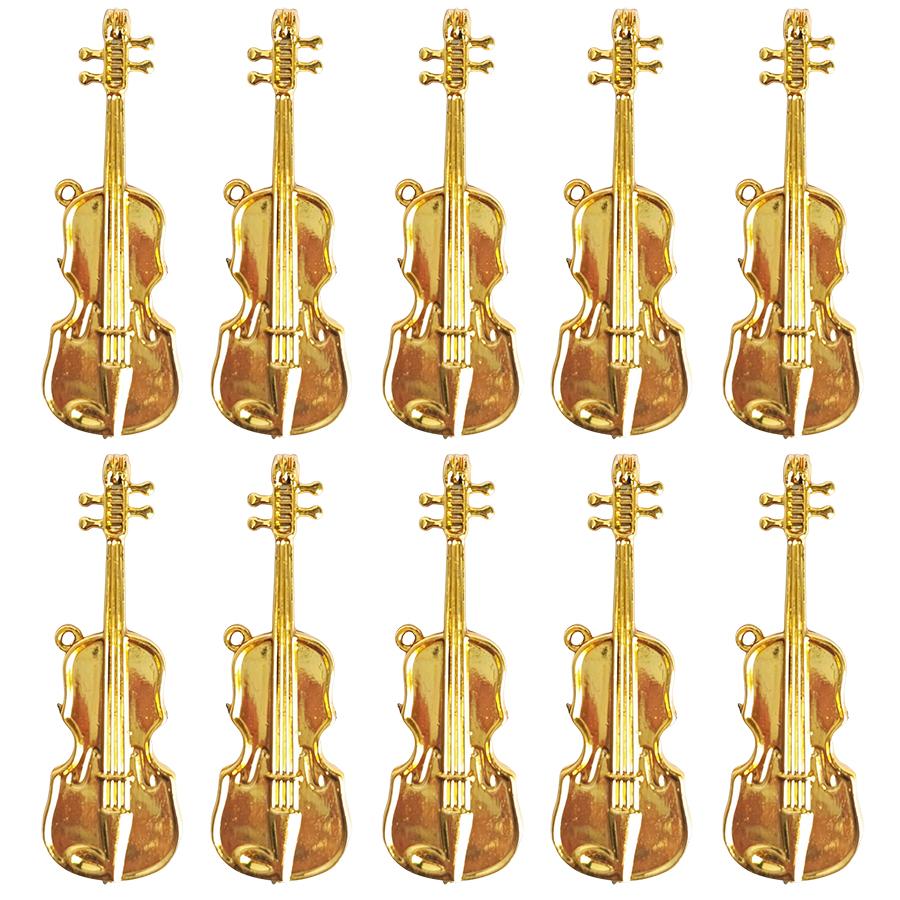 

10pcs 7cm Plastic Mini Golden Viola Ornament Desktop Decoration Creative Mini Decorative Crafts Dollhouse Room Decor