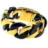 32mm Breite Bling Massiv 316L Edelstahl Gold & Schwarz Hip Hop Armband Designer Charms