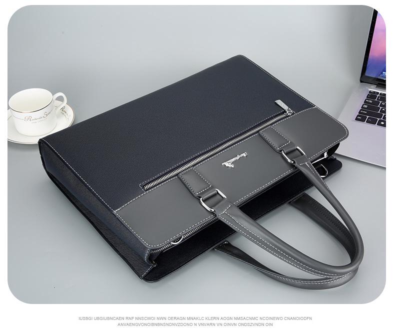 Men's Simple Solid Color Laptop Shoulder Bag & Business Backpack