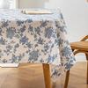 Green Printed Pines Birds Tablecloths Rectangle Cotton Linen Table Cloth Table Cover for Kitchen Dining Tables Picnic Decoration