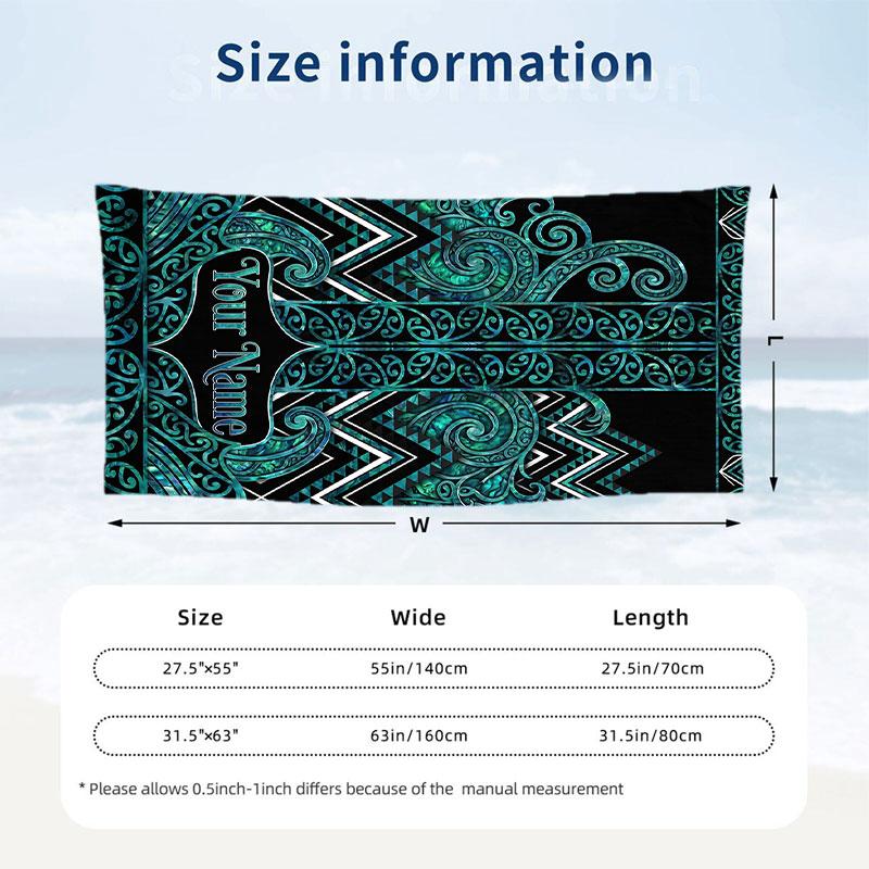 Decorative Artwork Theme Beach Towel Personalized Custom Name & Text Soft Quick Dry Beach Towel for Swimming Travel