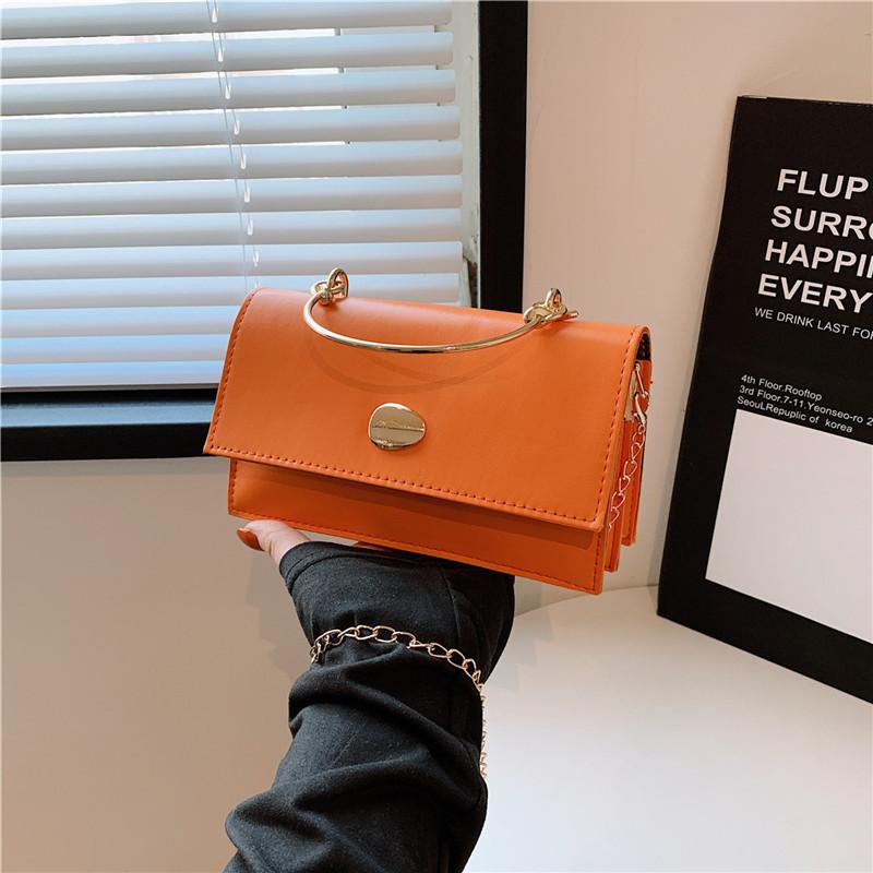 Fashionable Street Style Pu Leather Chain Shoulder Bag Beautiful Square Crossbody Bag