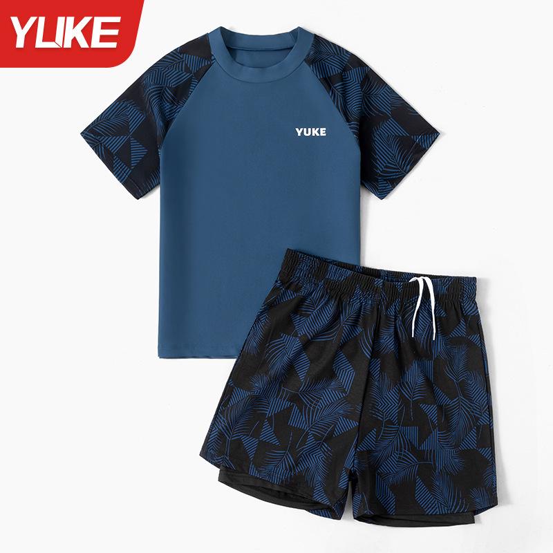 2024 Boys' Plus-size Kids' Swimsuit Set: Split Hot Spring Trunks for Teens