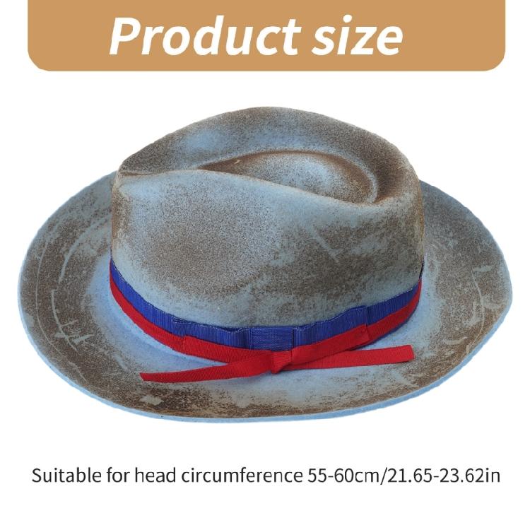 Eye Catching Western Hat Cosplay Costume Hat Stage Show Props Hat Halloween Costume Woven Belt Hat Carnivals Party Props