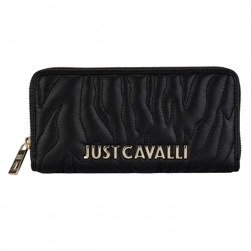 Just cavalli branded women's wallet, spacious, black
