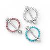 European & American Style Diamond Inlaid Nipple Rings, 316 Stainless Steel Body Piercing Jewelry