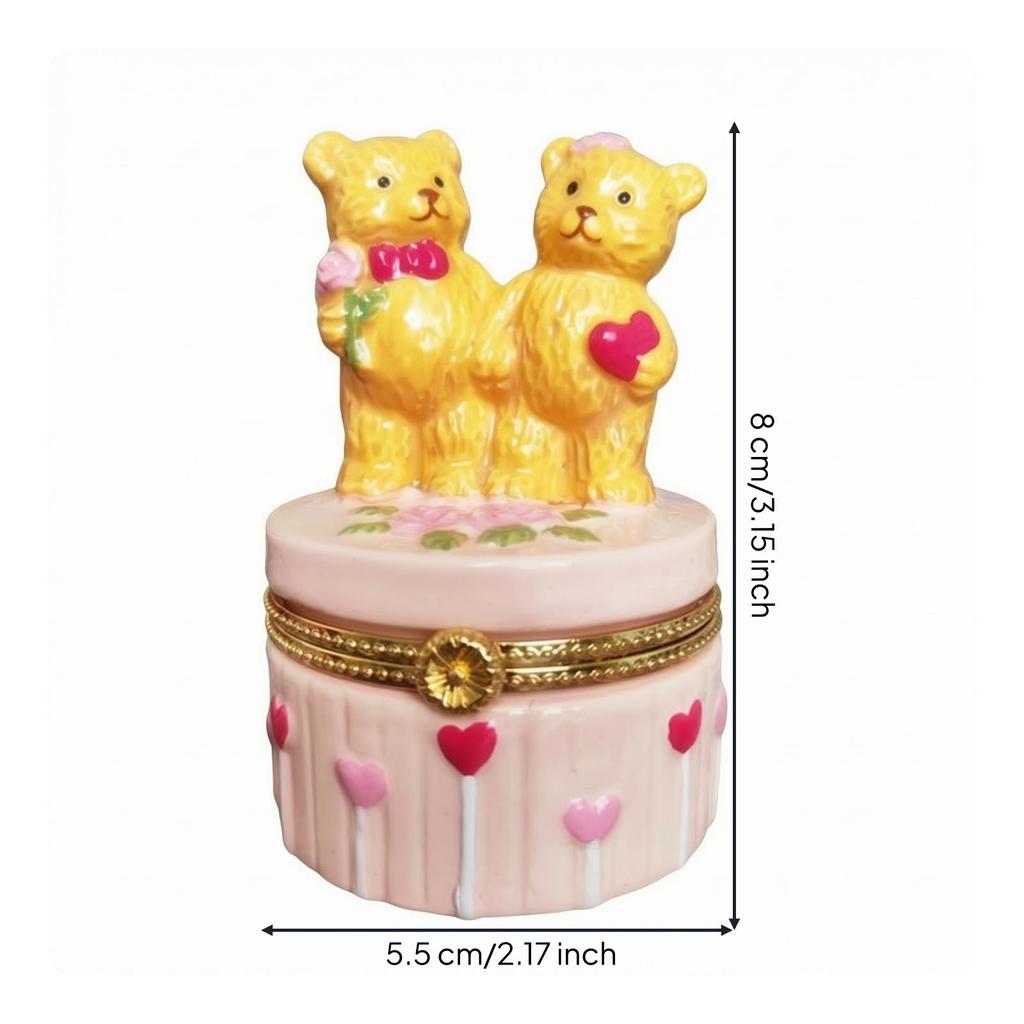 Ceramic Jewelry Box Handmade Lidded with Clasp Glossy for Vanity