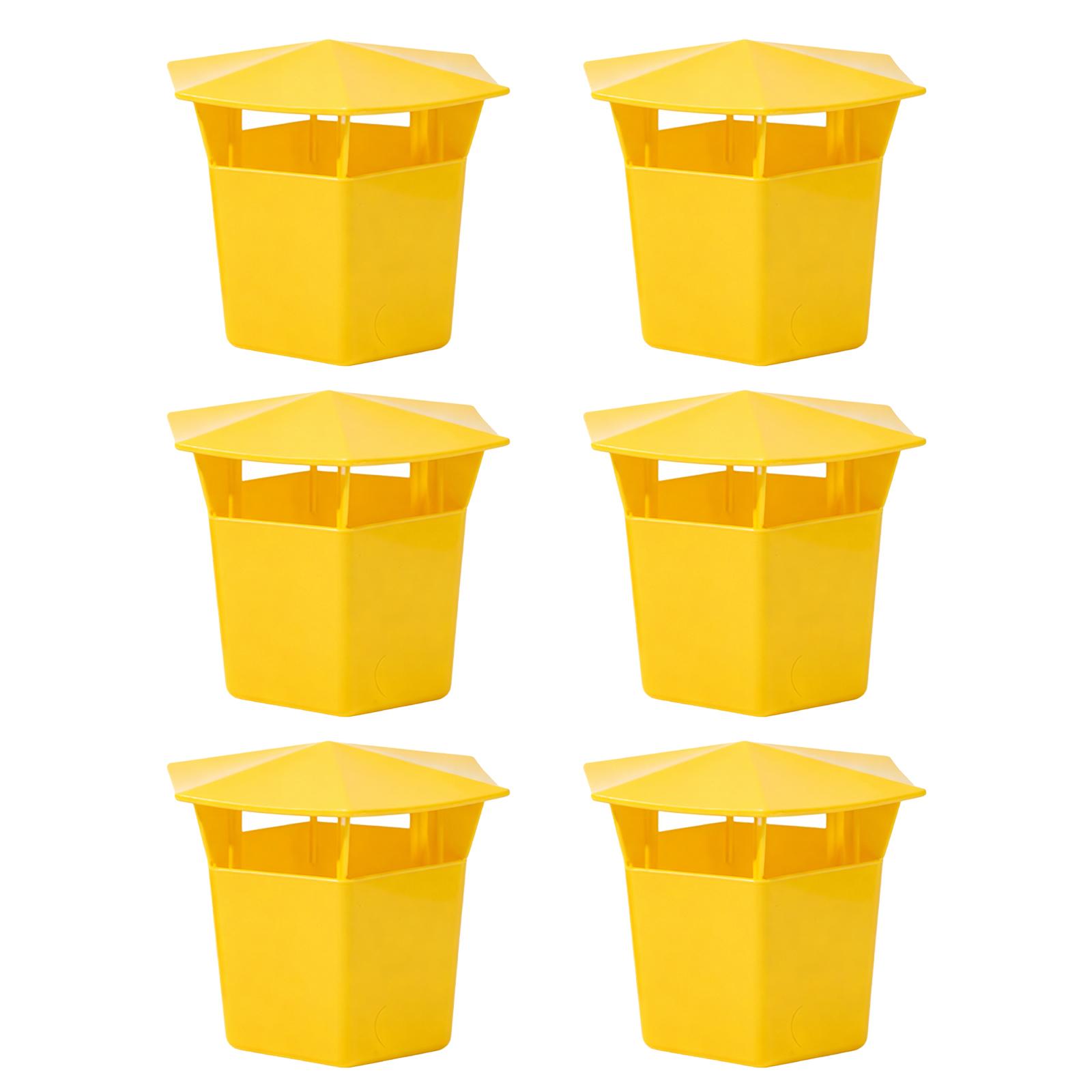 6Pcs Garden Plastic Slug Cage Multi-Purpose Pest Bait Station Tool Reusable Garden Farm Protector for Pest Control Home жёлтый