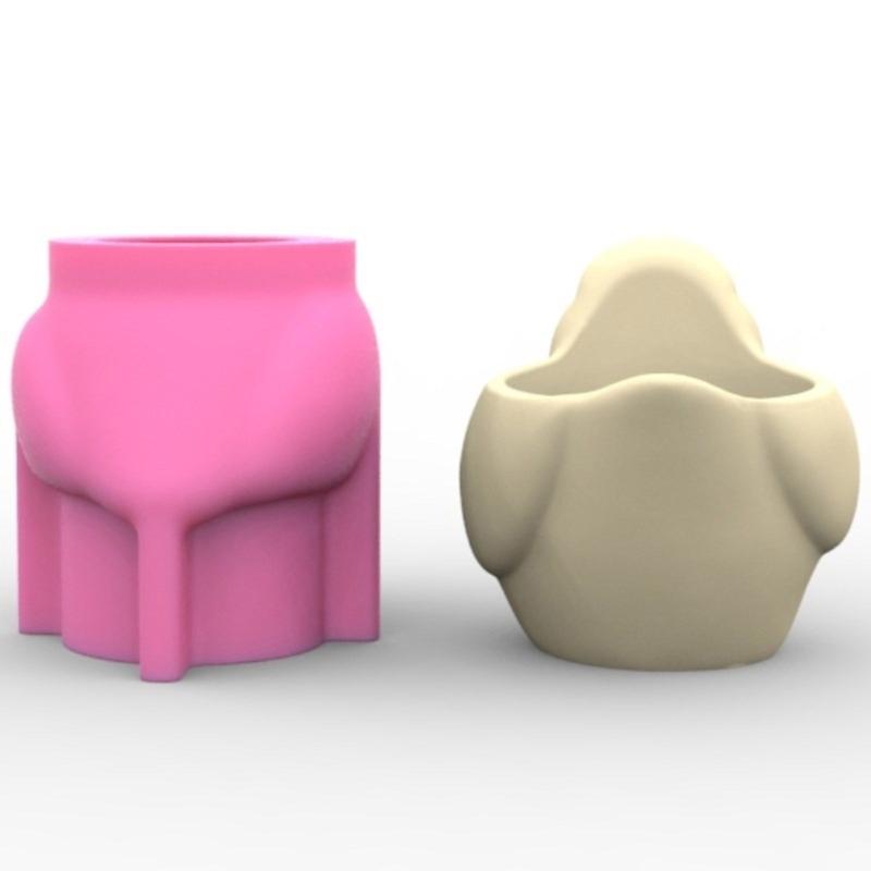 Creative Bird Shaped Cement Planter Silicone Mold for Flower Pots Pen Holder Casting Mold for Garden Decoration