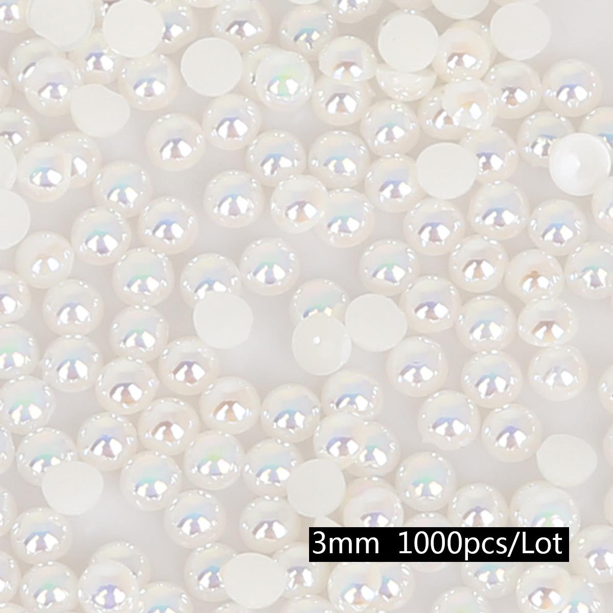 

50-1000 шт. Штучні перли з плоскою спинкою, напівкруглі перлини, вироби з бісеру з АБС-пластику, альбом для записок, прикраса своїми руками для виготовлення ювелірних виробів 3mm 1000pcs слонова кістка