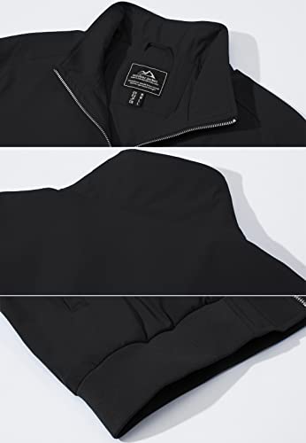 TACVASEN Men's Autumn Jacket, Workwear, Windproof, Outerwear, Water-Repellent, Lightweight, Simple, Solid Color, Casual, Jumper, Hiking, Stadium Jacke