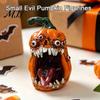 Halloween Pumpkin Decorations Evil Figurine, Ornament with Multi Eyes and Creepy Figurines Fangs, Demon Resin Statue for Party Decoration Shape