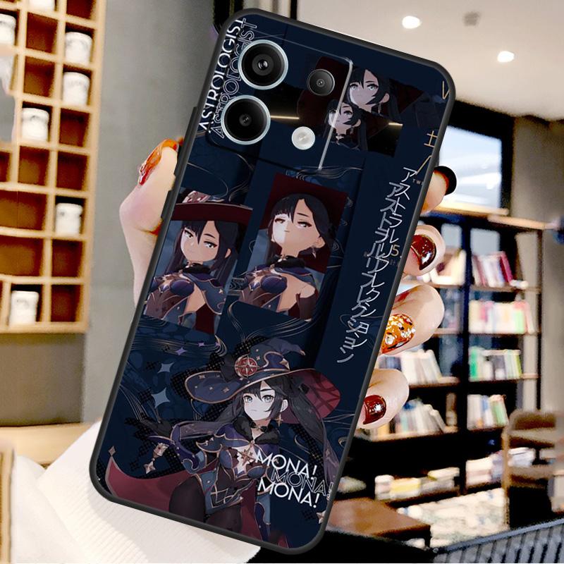 Genshin impact Mona For Xiaomi Redmi Note 14 Pro 9 10 11 12 13 15 Pro Plus Case For Redmi 15 15C 14C 12C 10C 13C