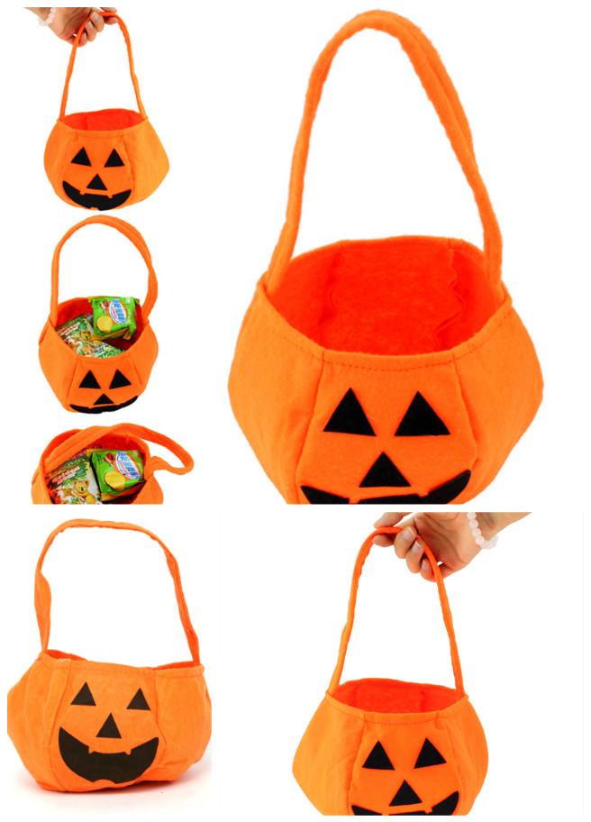 Pumpkin Shape Carrying Bag Soft Adding to Halloween Atmosphere Bag for Bedroom Living Room Laundry