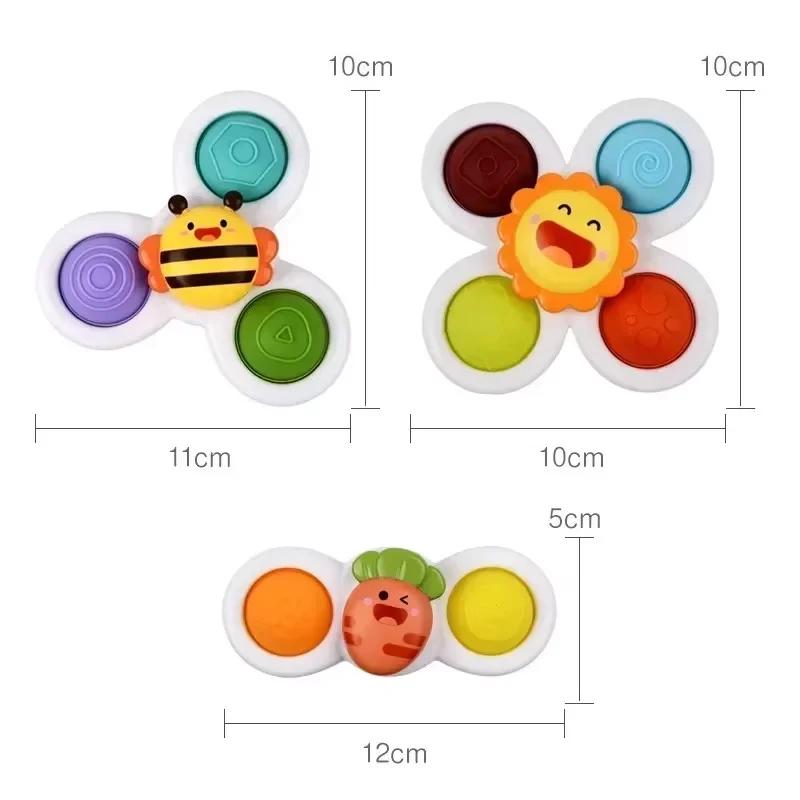 3PCS/set Baby Bath Toys For Boy Children Bathing Sucker Spinner Suction Cup Toy For Kids Funny Child Rattles Toddler Toys