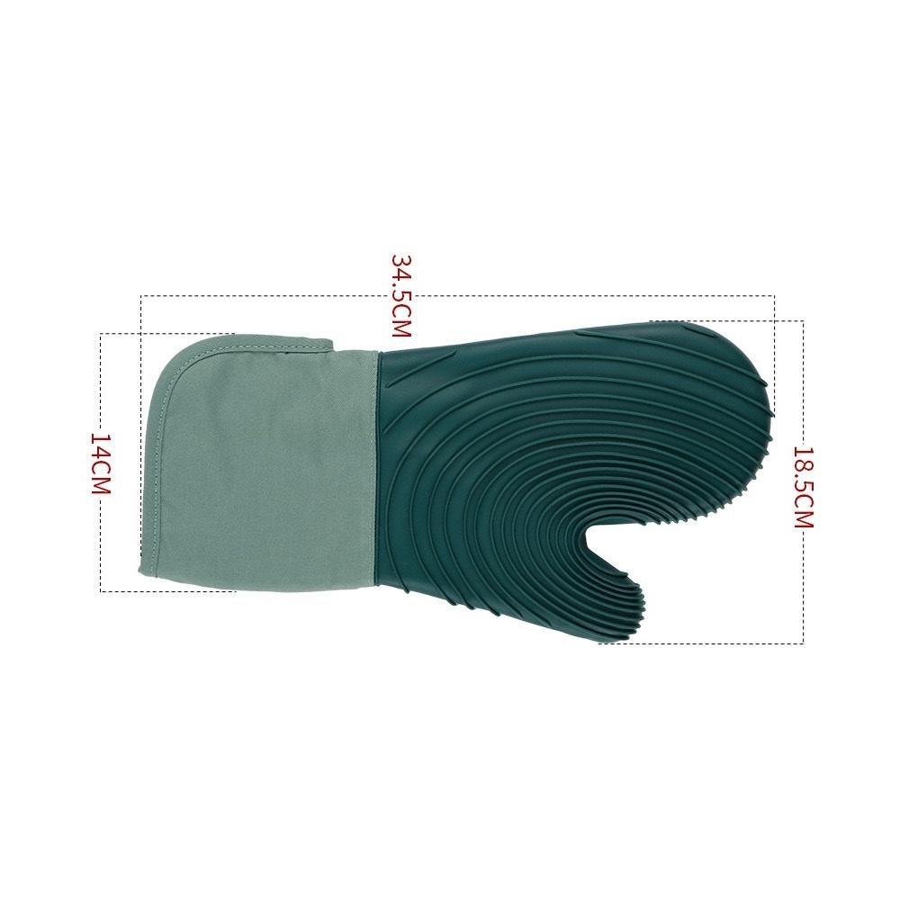 Silicone oven heat insulation gloves, suitable for cooking, baking and grilling, extended style, BPA-free, easy to clean, flexib