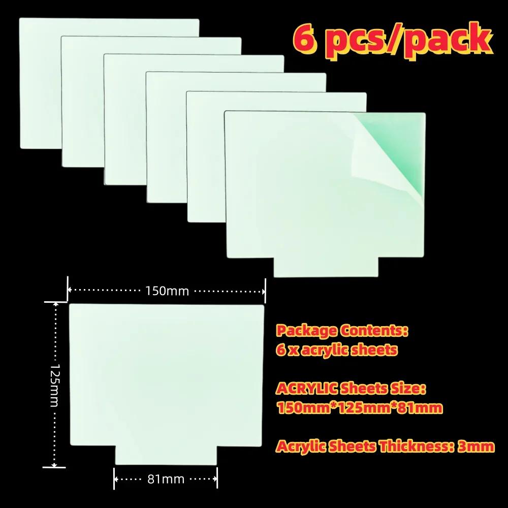 6/12 Pcs 3D Lamp Base LED Night Light DIY Clear Acrylic Sheets RGB Color touch Children's Lamps Bedroom Decor Christmas Gift Toy