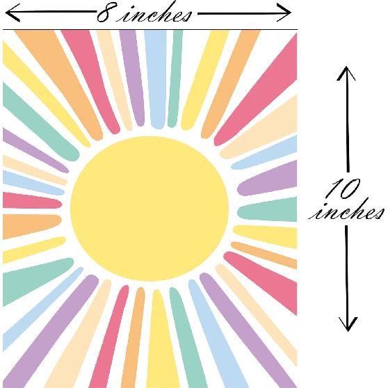 Pink Nursery Canvas Wall Art Rainbow Art Poster,Boho Rainbow Sun Hearts Canvas Wall Art,Kids Bedroom Baby Girls Toddler Pastel Wall Print for