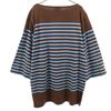 Le Minor Made In France Border Long Sleeve Tunic 1 Brown X Blue One Piece Women Used