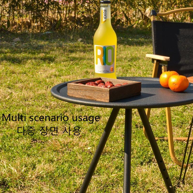 Outdoor-Campingtisch mit verstellbaren Beinen für Picknick Indoor/Outdoor Camping Stativplatte Tragbarer Tisch Ultraleichter runder Tisch