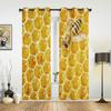 Bee Honeycomb Window Curtains For Living Room Luxury Bedroom Decor Drapes Kitchen Window Treatments Curtains