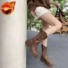 Fashion Brown Round Toe Mid Calf Shoes Woman Work Demi-season Fashion 2025 Boot Trend Gothic Cosplay New Hot Half High Boots for Women
