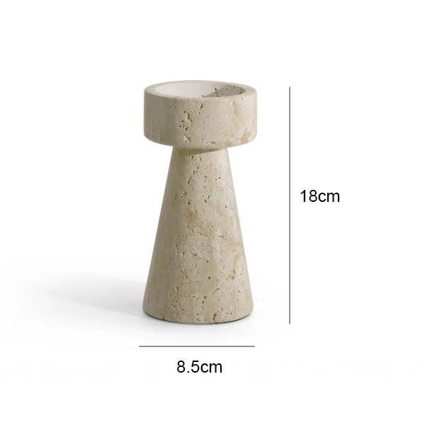 Minimalist Marble Candle Holder for Wedding Party Dinning Vintage Travertine Stone Taper Candlestick Holder for Home Decor
