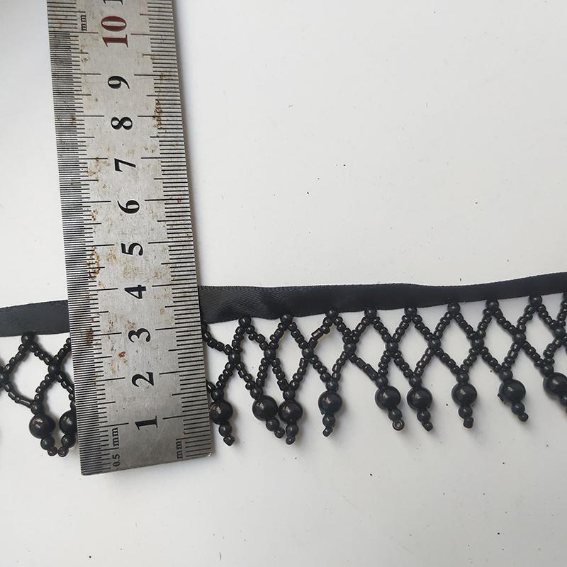 1 Yard Handmade Tassel Lace Trim Imitation Pearl Beaded Fringe For DIY Stage Dress Curtain Wedding Jewelry Upholstery Crafts