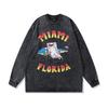 Washing Water Old Early Autumn Long-Sleeved T-Shirt American Retro Oversize Casual Top