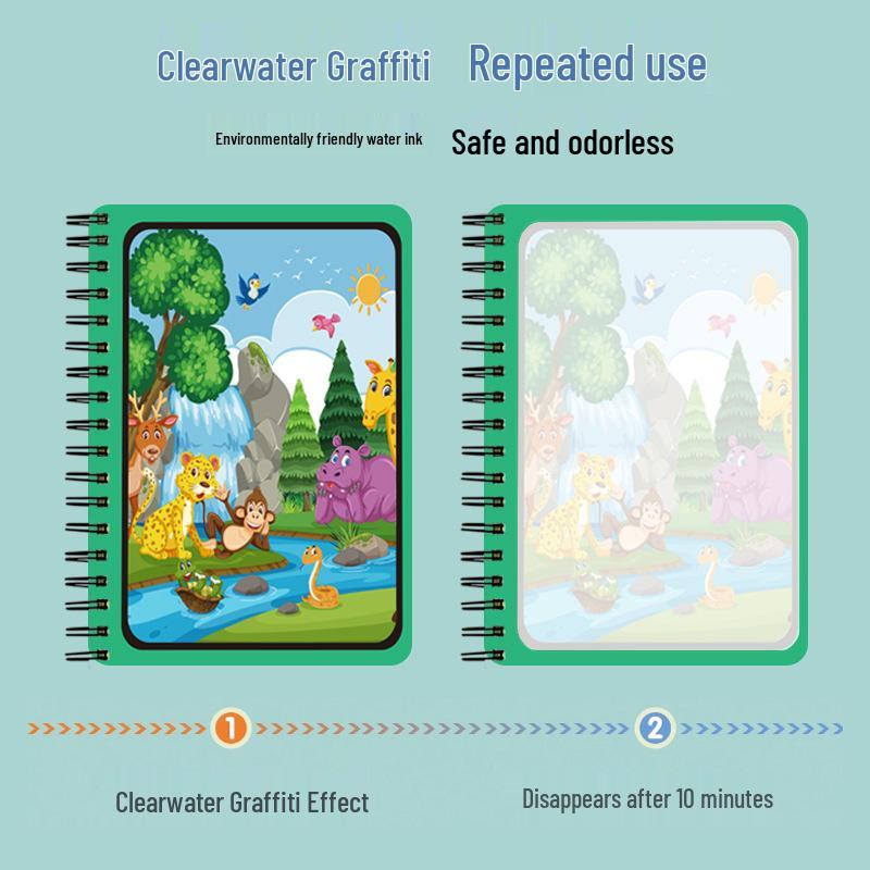 Livro de Pintura Mágica com Água DIY para Crianças: Álbum de Rabiscos e Colorir Silencioso