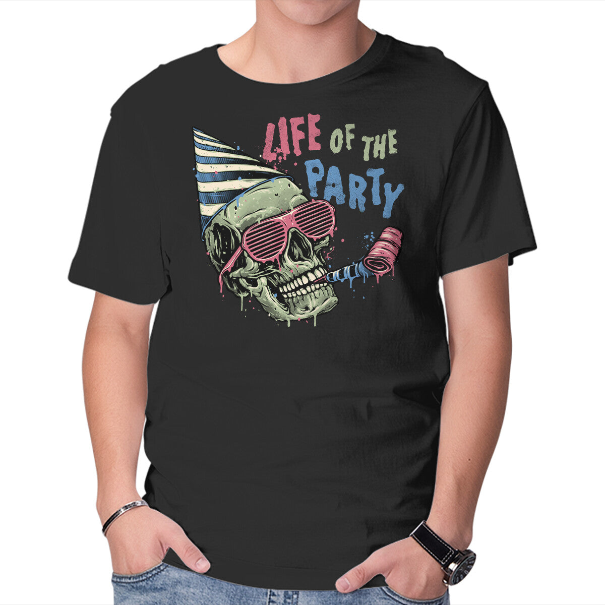 Unisex Crew Neck T-Shirt Life Of The Party Graphic Short Sleeve Casual Tee XXXXL