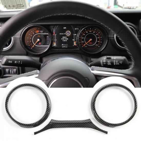 Carbon Fiber Dashboard Cover Trim Decoration Frame For Jeep Wrangler JL JT 2018+