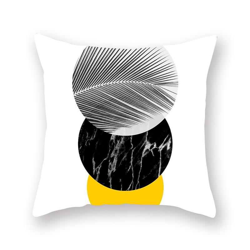 Nordischer gelber geometrischer Kissenbezug für Sofakissen