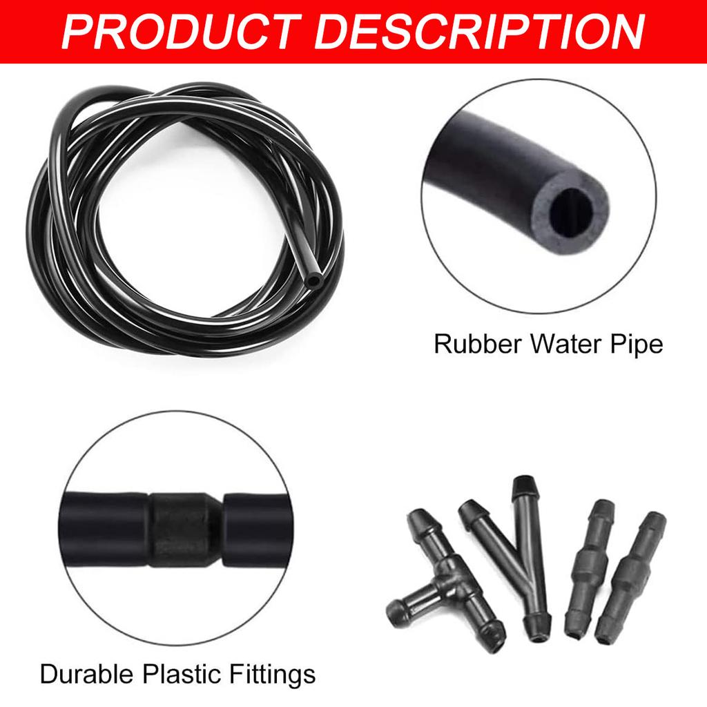 Windshield Wiper Washer Nozzle Hose with Connector Kit T Y I 3 Types Joint Windscreen Spray Jet Water Hose Fluid Tube Joiner