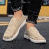 Fashion Mens Casual Canvas Shoes Men Soft Loafers Breathable Slip on Flats Male Vulcanized Shoes Driving Shoes Simple Comfy Walking Shoe