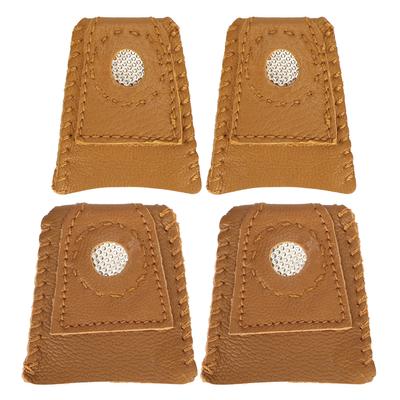 Manga para coser dedos, dedal para tejer, protector de cuero para las puntas de los dedos, suministros para bordar 024