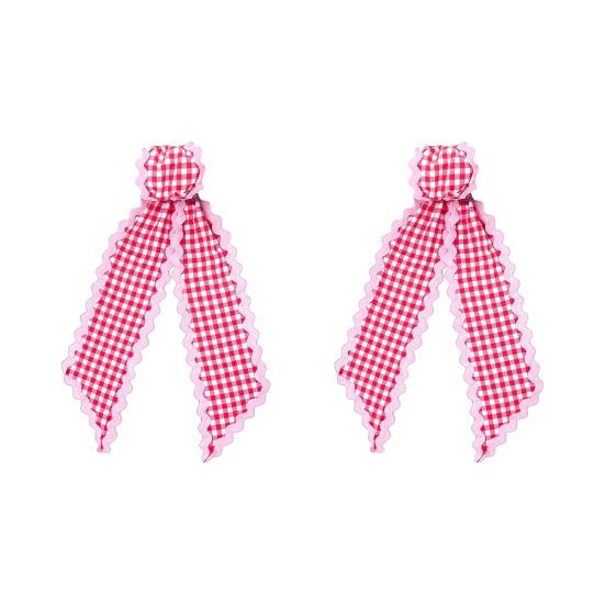Harvest Party Decor Fall Scalloped Wreath Sash for Front Door, 55 Inch Plaid Gingham Autumn Holiday Home Thanksgiving Ribbon Yard Porch Doorway Indoor