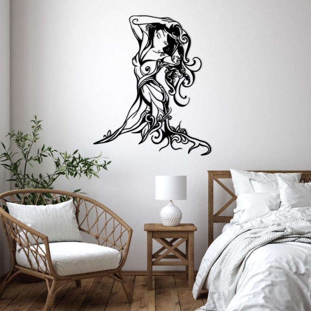 Minimalistische Metall-Frauenlinien-Wandkunst, Moderne Wohnkultur, Einzigartiges Geschenk