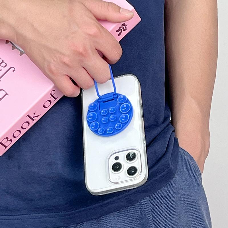 

Universal Double Sided Silicone Sucking Disc Phone Holder Cellphone Stand Bracket Suction Cup Phone Mount For Wall Glass as the picture
