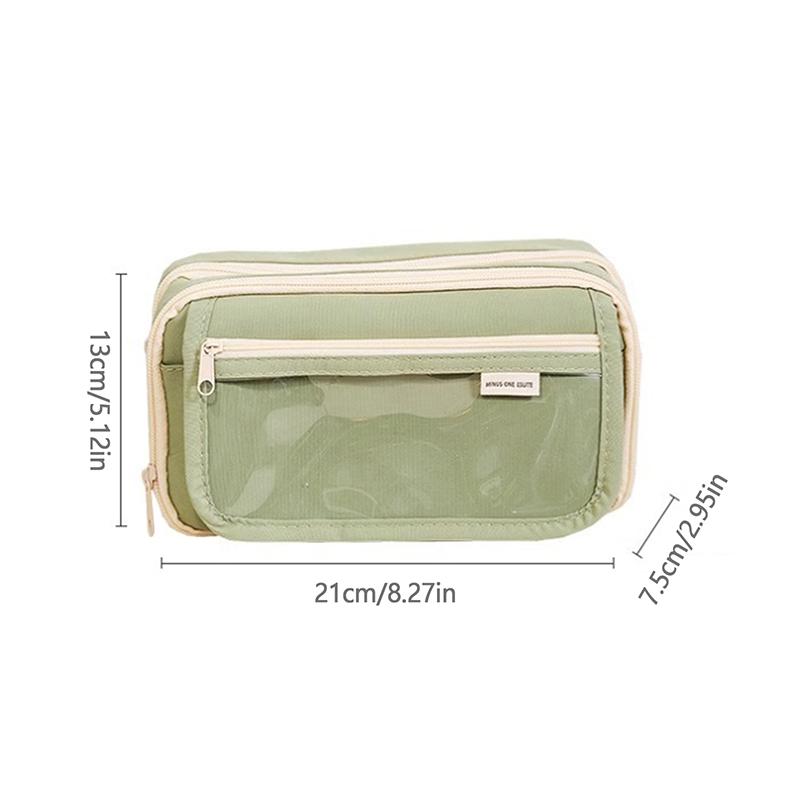Large Capacity Pencil Bag Cute Capybara Stationery Holder Bag With Brooches Stickers Children Pen Case Animal Zipper Pouch