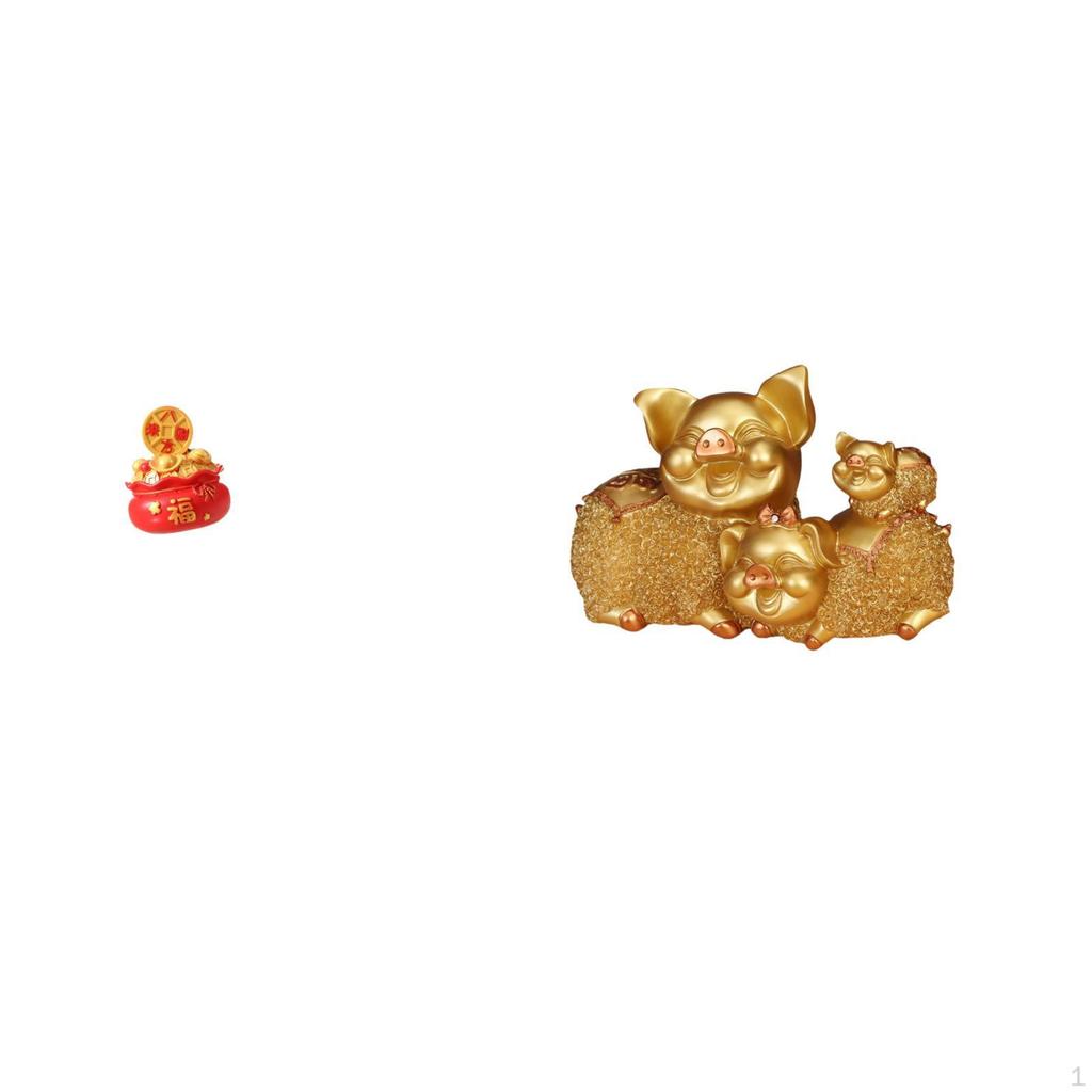 Festival Treasure Pig Cornucopia Ornament Modern Collectible Resin Sculpture for Bedroom