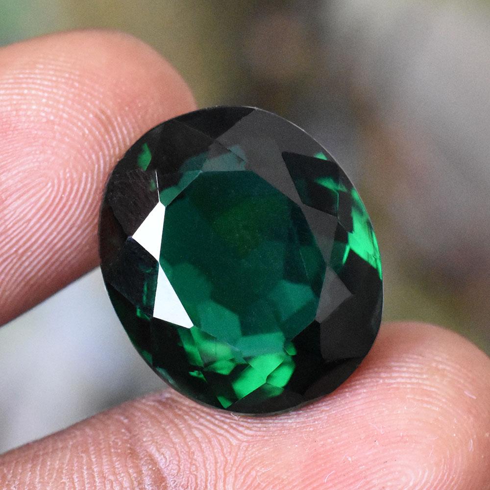 Natural Green Topaz Loose Gemstone Brazilian 19x16mm Oval Shape for Jewelry Making and Crafts