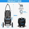 Robuster faltbarer Strandwagen mit Sitzlehne, All-Terrain-Rädern, tragbarer Outdoor-Wagen für Camping, Anglerausrüstung Transport