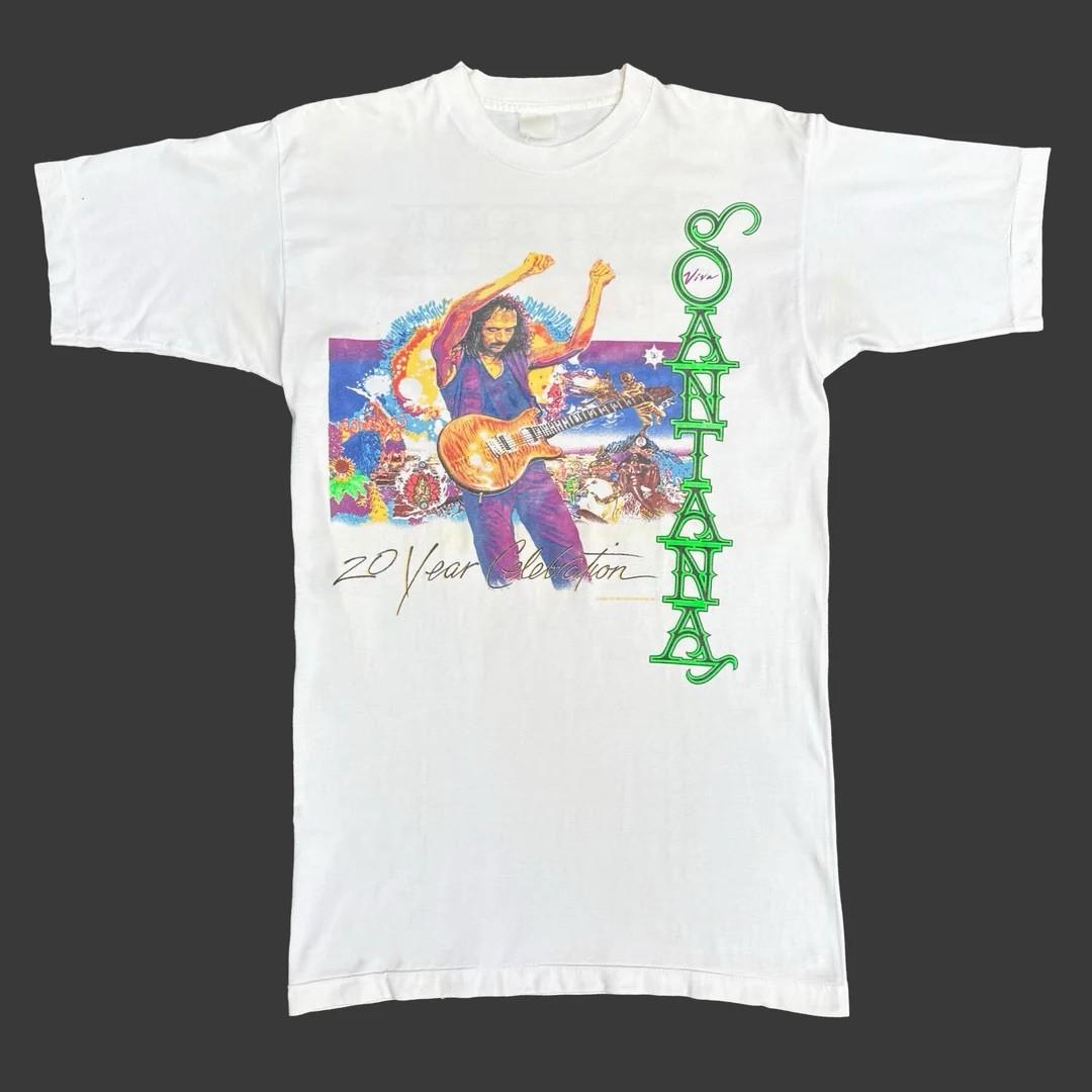 Carlos Santana 1989 89 80s Vintage Euro Tour Band Concert Merch Rare Unisex T-Shirt S