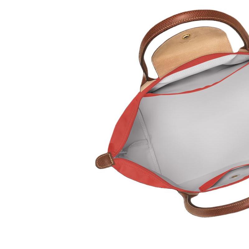 Longchamp Press Stud Closure Brand Logo Nylon Tote Bag Women Tote Bags Tomato-Red L1899089P94