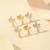 Cross Stud Earrings Men Women Hip Hop Fashion Versatile Jewelry