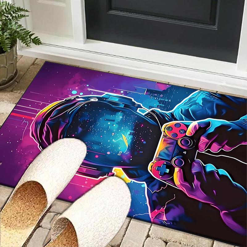 Cyberpunk Gaming Hero Office Rug Chair Mat, Entryway Carpet, Suitable for Front Door, Bedroom, Living Room, Desk, Holiday Gift
