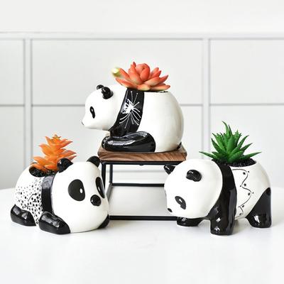 Roztomilý květináč Panda Sukulentní květináč Keramický květináč Home Dekor Stolní ozdoby Bonsai květináč Zahradní dekorace