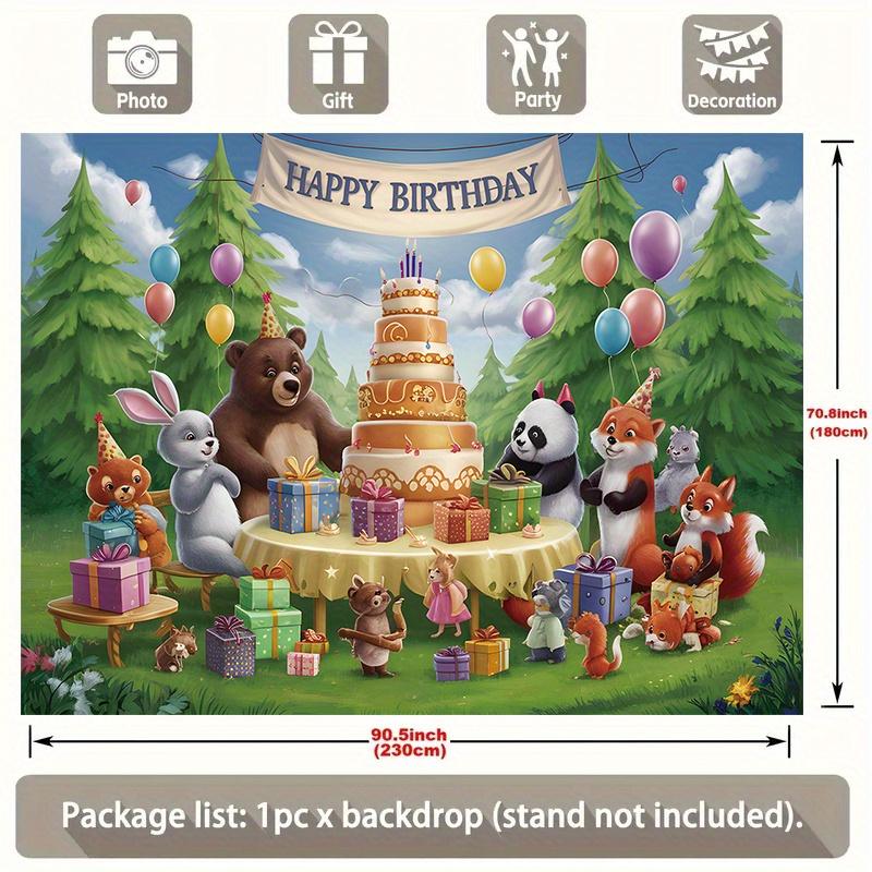 Party Backdrop Cake Flat Animals Cafe Restaurant Club Garage Booths Studio Photo Background Decor Birthday Party Decor